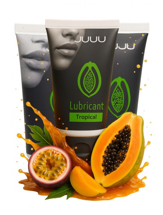 Набор из 3 съедобных лубрикантов JUJU со вкусом тропических фруктов - JuJu - купить с доставкой в Пензе