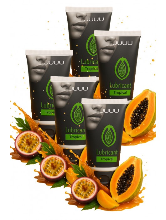 Набор из 5 съедобных лубрикантов JUJU со вкусом тропических фруктов - JuJu - купить с доставкой в Пензе