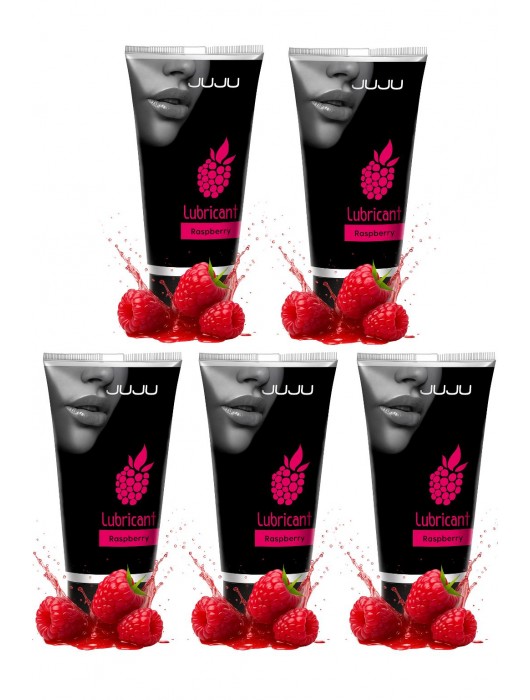 Набор из 5 съедобных лубрикантов JUJU со вкусом малины - JuJu - купить с доставкой в Пензе