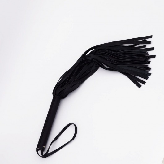 Черный кожаный флоггер - 45 см. - Crazy Handmade - купить с доставкой в Пензе
