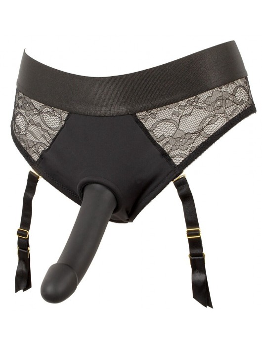 Черный женский страпон Strap-on Set: трусики и насадка - Orion - купить с доставкой в Пензе