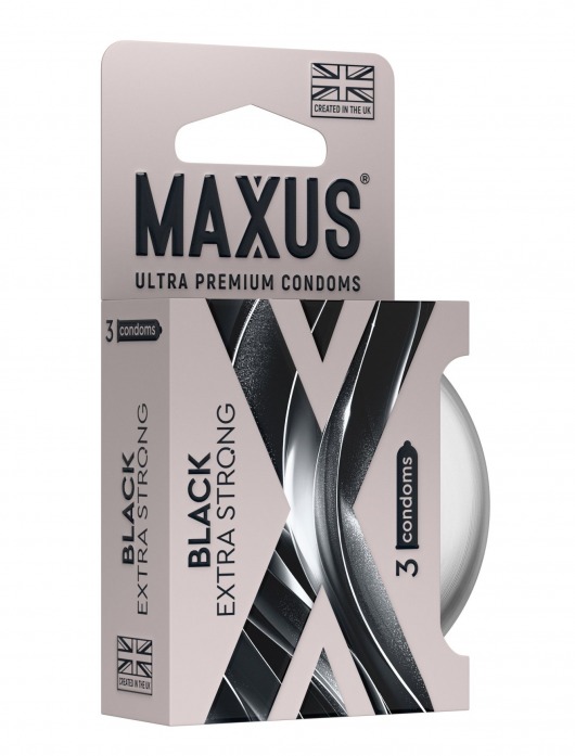 Черные утолщенные презервативы MAXUS Extra Strong с железным кейсом - 3 шт. - Maxus - купить с доставкой в Пензе