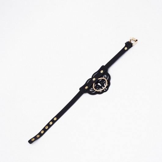 Черный чокер с клепками и золотистой фурнитурой - Crazy Handmade - купить с доставкой в Пензе