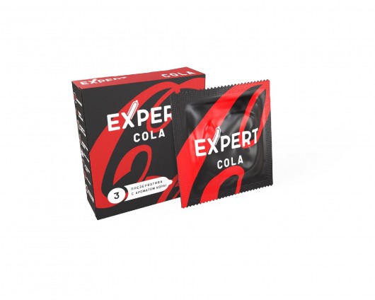 Презервативы с ароматом колы Expert Cola - 3 шт. - Expert - купить с доставкой в Пензе
