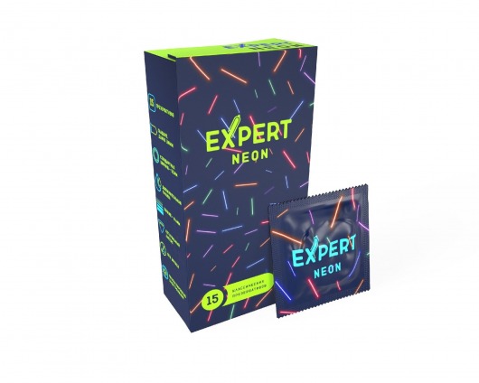 Светящиеся в темноте презервативы Expert Neon - 15 шт. - Expert - купить с доставкой в Пензе