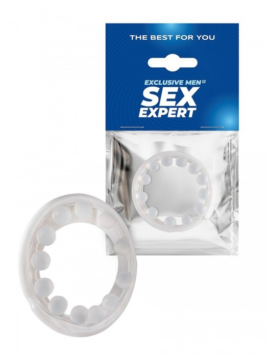 Эрекционное кольцо со стимулирующими шариками на поверхности - Sex Expert - в Пензе купить с доставкой