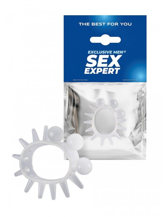 Эластичное эрекционное кольцо с шариками и лучами - Sex Expert - в Пензе купить с доставкой