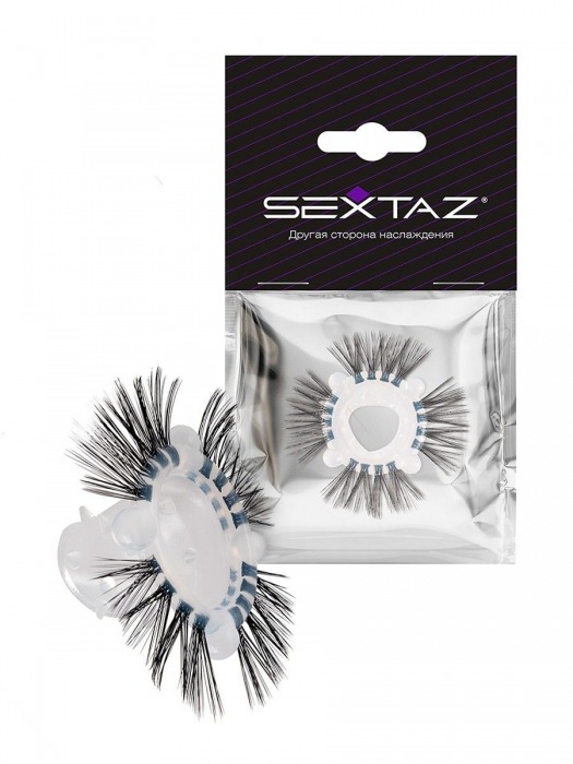 Эластичное эрекционное кольцо с черными «ресничками» - Sextaz - в Пензе купить с доставкой