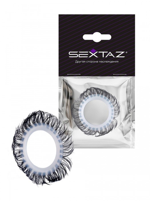 Эластичное эрекционное колечко с черными «ресничками» - Sextaz - в Пензе купить с доставкой
