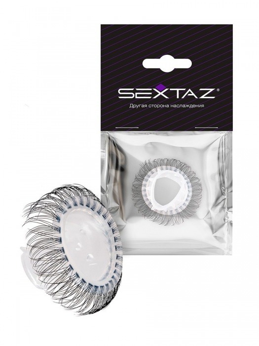 Эластичное эрекционное кольцо с длинными черными «ресничками» - Sextaz - в Пензе купить с доставкой
