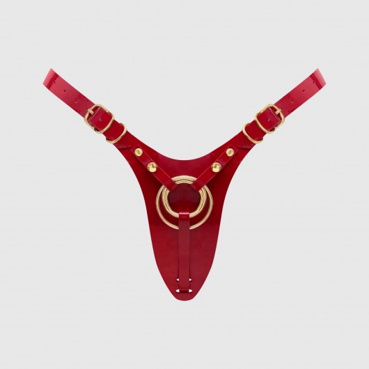 Красный пояс для фиксации насадок Strap-On-Me Leatherette Harness Fabulous - Strap-on-me - купить с доставкой в Пензе