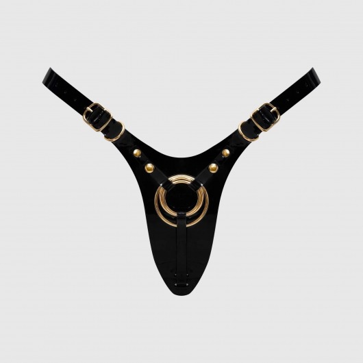 Черный пояс для фиксации насадок Strap-On-Me Leatherette Harness Fabulous - Strap-on-me - купить с доставкой в Пензе