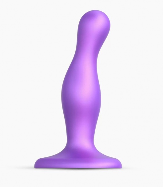Фиолетовая насадка Strap-On-Me Dildo Plug Curvy size S - Strap-on-me - купить с доставкой в Пензе