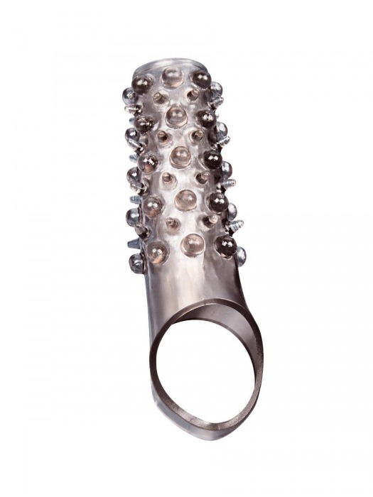 Дымчатая насадка на пенис с шипами и выпуклостями - 12 см. - Sex Expert - в Пензе купить с доставкой