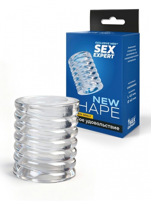 Прозрачная сквозная насадка на пенис с ребрышками - Sex Expert - в Пензе купить с доставкой
