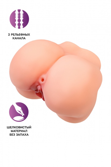 Реалистичный мастурбатор в форме попки с 2 любовными входами - No Name - в Пензе купить с доставкой