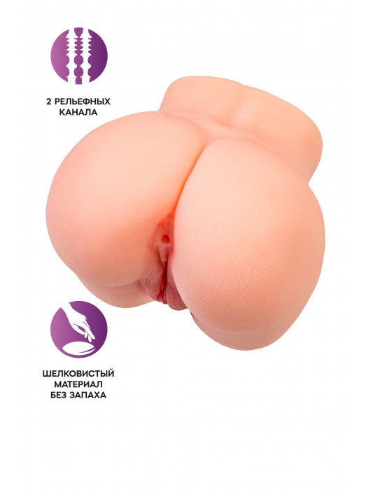 Реалистичный мастурбатор в форме попки с двумя любовными входами - No Name - в Пензе купить с доставкой