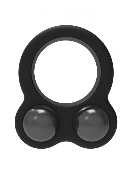 Черное эрекционное кольцо с утяжелителями Cockring Dual Weight - Dream Toys - в Пензе купить с доставкой