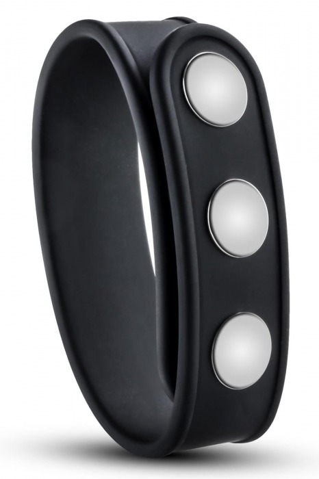 Черное эрекционное кольцо на кнопках - Blush Novelties - в Пензе купить с доставкой