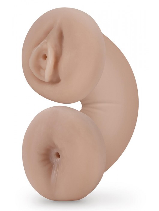 Телесный люминесцентный двусторонний мастурбатор Tasha - Blush Novelties - в Пензе купить с доставкой