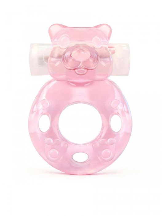 Розовое эрекционное виброкольцо в форме мишки - 1137 - в Пензе купить с доставкой