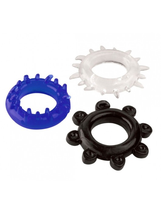 Набор из 3 эрекционных колец разного цвета и рельефа - Boys of Toys - в Пензе купить с доставкой