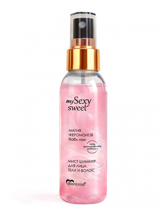 Мист для лица, тела и волос Sexy Sweet с ароматом бабл-гам, шиммером и феромонами - 95 мл. -  - Магазин феромонов в Пензе