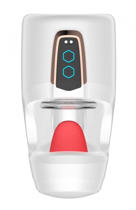 Белый мастурбатор с язычком и возвратно-поступательными движениями - Secwell - в Пензе купить с доставкой