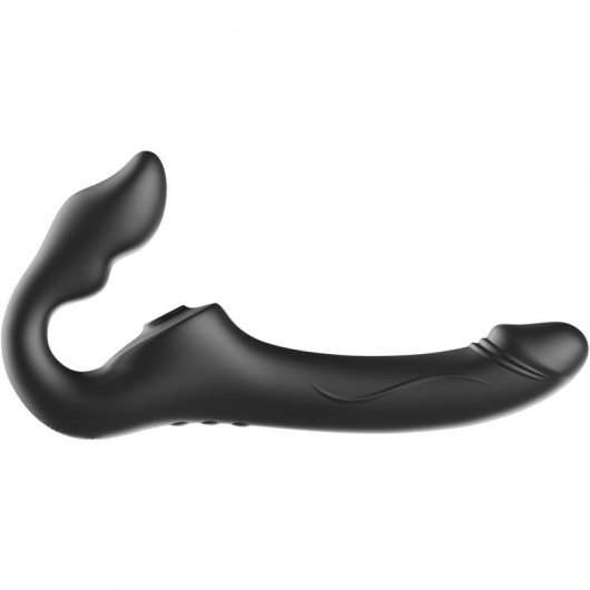 Черный безремневой страпон с 3 моторами - Ibiza - купить с доставкой в Пензе