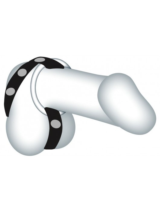 Подхват для мошонки с 3 съемными эрекционными кольцами Leder-Riemen - Orion - в Пензе купить с доставкой