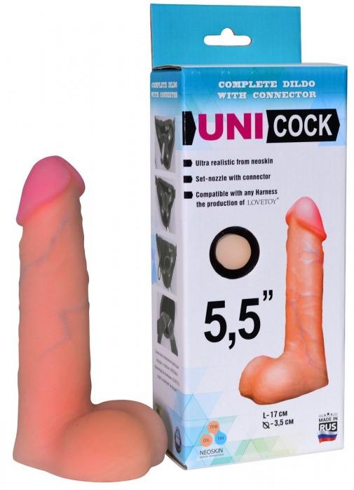 Фаллическая насадка Харнесс UNICOCK 5,5  - 17 см. - LOVETOY (А-Полимер) - купить с доставкой в Пензе