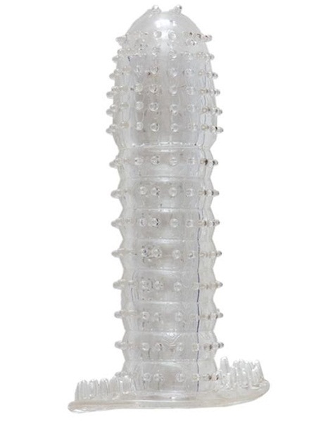 Гелевая прозрачная насадка c шипами - 12 см. - Toyfa Basic - в Пензе купить с доставкой