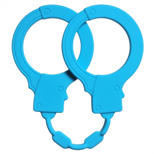 Голубые силиконовые наручники Stretchy Cuffs Turquoise - Lola Games - купить с доставкой в Пензе