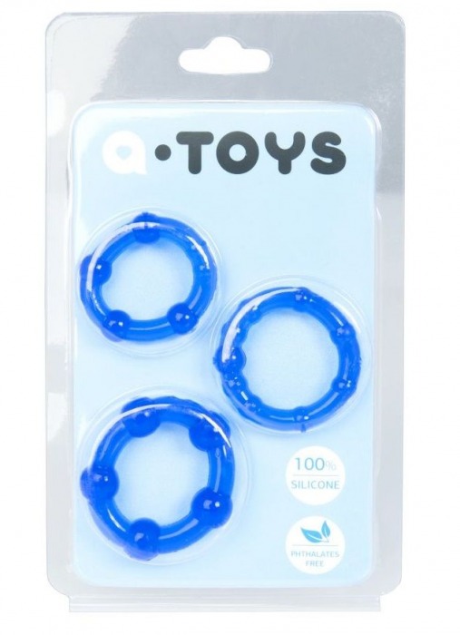 Набор из 3 синих эрекционных колец A-toys - A-toys - в Пензе купить с доставкой