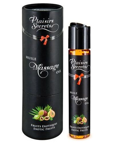 Массажное масло с ароматом экзотических фруктов Huile de Massage Gourmande Fruits Exotiques - 59 мл. - Plaisir Secret - купить с доставкой в Пензе