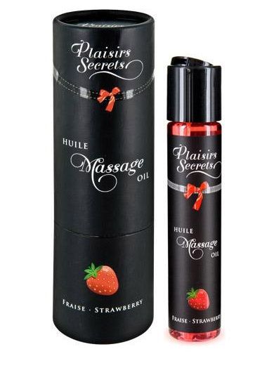 Массажное масло с ароматом клубники Huile de Massage Gourmande Fraise des Bois - 59 мл. - Plaisir Secret - купить с доставкой в Пензе
