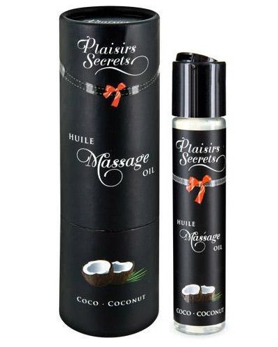 Массажное масло с ароматом кокоса Huile de Massage Gourmande Coco - 59 мл. - Plaisir Secret - купить с доставкой в Пензе