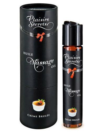 Массажное масло с ароматом крем брюле Huile de Massage Gourmande Creme Brulée - 59 мл. - Plaisir Secret - купить с доставкой в Пензе