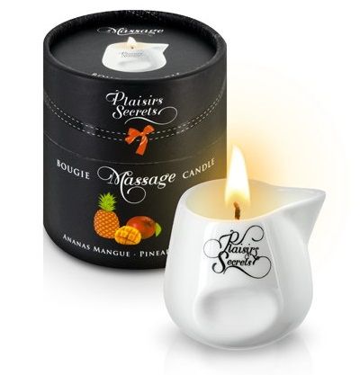 Массажная свеча с ароматом манго и ананаса Bougie de Massage Ananas Mangue - 80 мл. - Plaisir Secret - купить с доставкой в Пензе