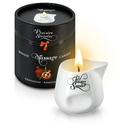 Массажная свеча с ароматом граната Bougie de Massage Gourmande Grenadine - 80 мл. - Plaisir Secret - купить с доставкой в Пензе