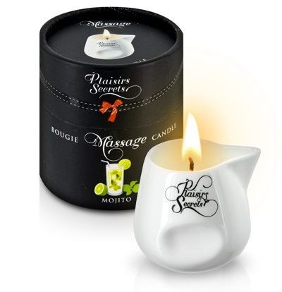 Массажная свеча с ароматом мохито Bougie de Massage Mojito - 80 мл. - Plaisir Secret - купить с доставкой в Пензе