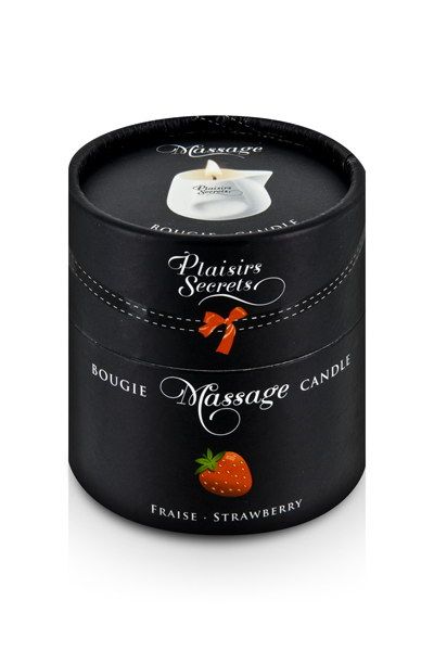 Массажная свеча с ароматом клубники Bougie de Massage Gourmande Fraise - 80 мл. - Plaisir Secret - купить с доставкой в Пензе