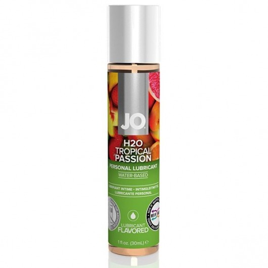 Смазка с ароматом тропических фруктов JO Flavored Tropical Passion - 30 мл. - System JO - купить с доставкой в Пензе