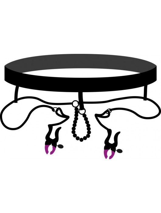 Трусики с зажимами для половых губ и бусинками для массажа промежности - Orion - купить с доставкой в Пензе