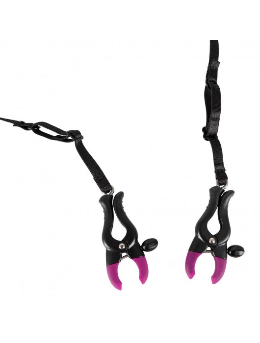 Трусики с зажимами для половых губ и бусинками для массажа промежности - Orion - купить с доставкой в Пензе