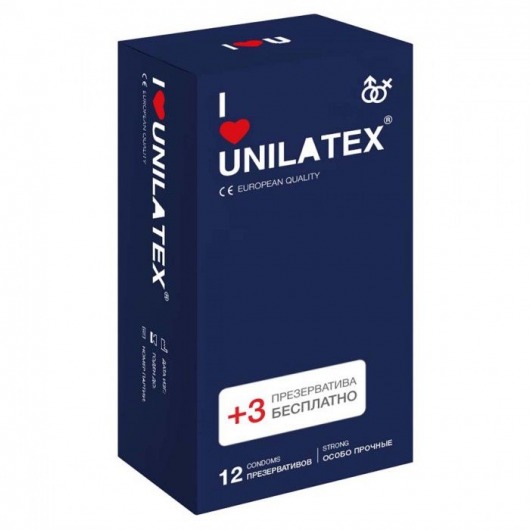 Ультрапрочные презервативы Unilatex Extra Strong - 12 шт. + 3 шт. в подарок - Unilatex - купить с доставкой в Пензе