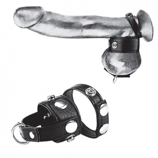 Утяжка для мошонки и пениса Cock Ring With 1  Ball Stretcher And Optional Weight Ring - BlueLine - купить с доставкой в Пензе