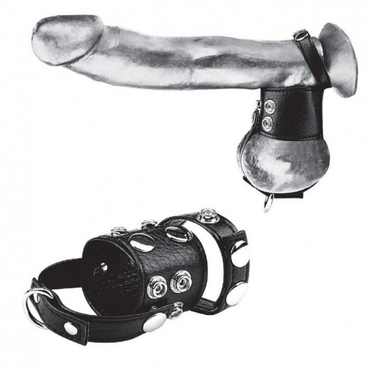 Утяжка на пенис и мошонку Cock Ring With 1.5  Ball Stretcher And Optional Weight Ring - BlueLine - купить с доставкой в Пензе