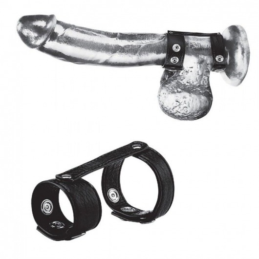 Утяжка на пенис с клёпками Duo Snap Cock And Ball Ring - BlueLine - купить с доставкой в Пензе