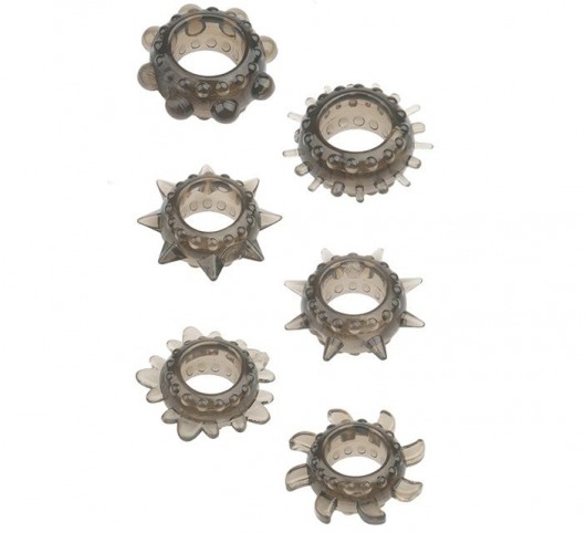 Набор из 6 дымчатых эрекционных колец MENZSTUFF 6PC STRECHEABLE RING SET - Dream Toys - в Пензе купить с доставкой